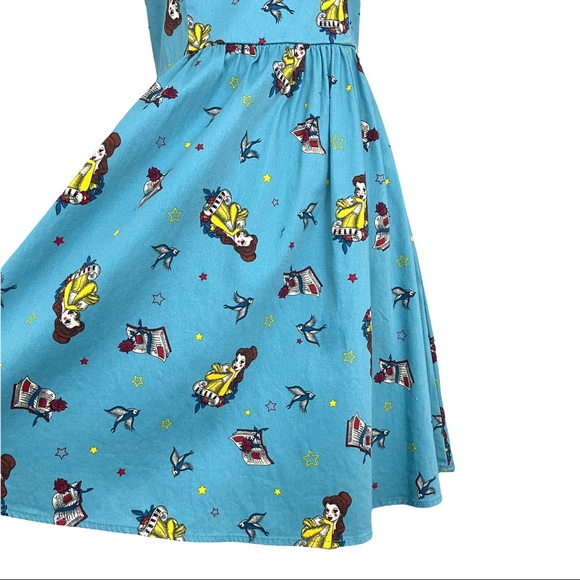 SOLD! Disney Rockabilly Belle Beauty and the Beast Dress Tattoo Retro - Picture 3 of 11